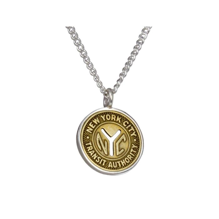 Subway shop token necklace