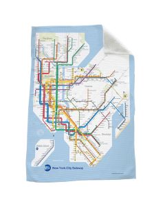 NYC Subway Diagram Map Waffle Tea Towel