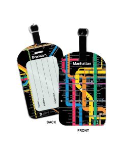 Black NYC Subway Diagram Map Luggage Tag