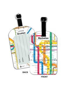 White NYC Subway Diagram Map Luggage Tag