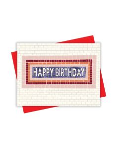 Happy Birthday Subway Tile Notecard
