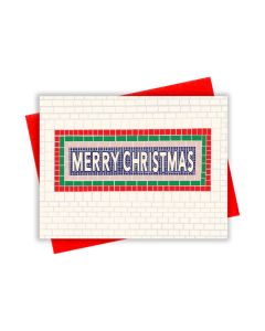 Merry Christmas Subway Tile Holiday Card