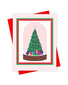 Christmas Tree Subway Tile Holiday Card