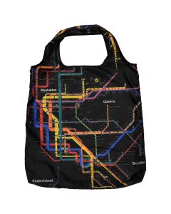 Black NYC Subway Diagram Map Shopper's Tote