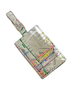 Silver NYC Subway Map Luggage Tag