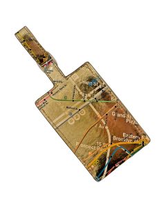 Gold NYC Subway Map Luggage Tag