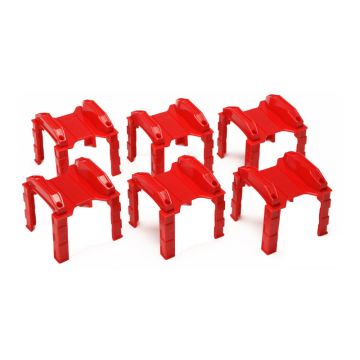 Set of 6 Red Plastic Multi Level Support Risers