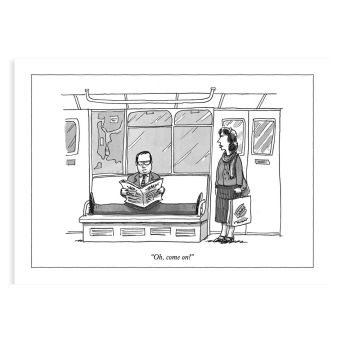 Manspreading New Yorker Postcard