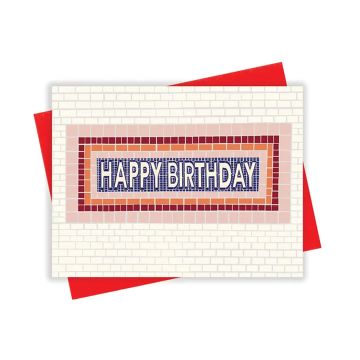Happy Birthday Subway Tile Notecard