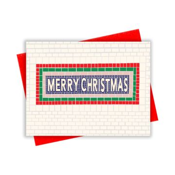 Merry Christmas Subway Tile Holiday Card
