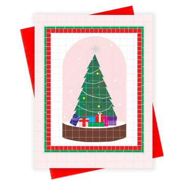 Christmas Tree Subway Tile Holiday Card