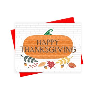 Happy Thanksgiving Subway Tile Holiday Card