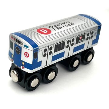 NYC Subway Wooden 9 Train Platinum Mist