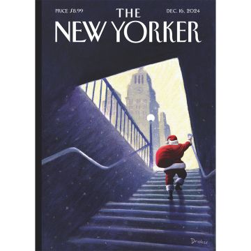 Seasonal Delivery Subway Santa Holiday Card