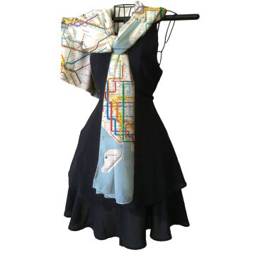 New York City MTA Diagram Subway Map Scarf