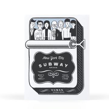 NYC Subway Sardines Notecard