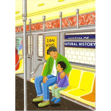 Dad on the Train Notecard
