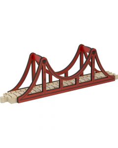 Wood Red Suspension Bridge