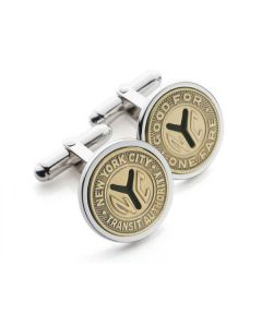 NYC Subway Token Sterling Silver Cufflinks