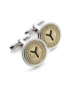 NYC Subway Token Silver-Plated Cufflinks