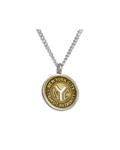 New York City Transit Token Pendant with Sterling Silver Chain