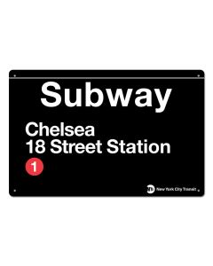 Chelsea 18th St Small Metal Sign