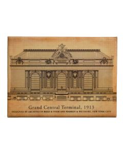 Grand Central Terminal Beige Blueprint Magnet