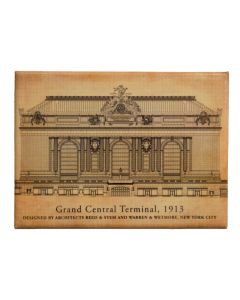 Grand Central Terminal Beige Blueprint Magnet