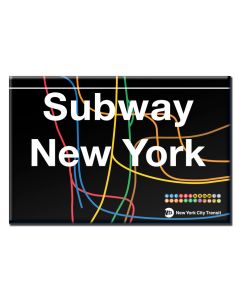 Black Subway Lines Magnet