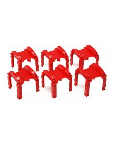 Set of 6 Red Plastic Multi Level Support Risers
