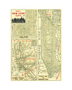 Vintage Maps of New York City Wrap