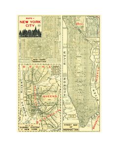 Vintage Maps of New York City Wrap