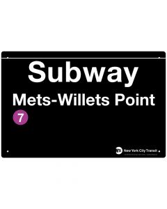 Mets Willets Point Subway Stop Metal Sign