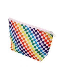 Indy Checkered Rainbow Zip Pouch