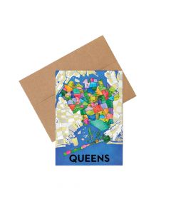 Queens Neighborhood Map Notecard