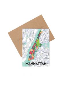 Manhattan Neighborhood Map Notecard