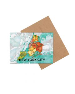 New York City Boroughs Map Notecard