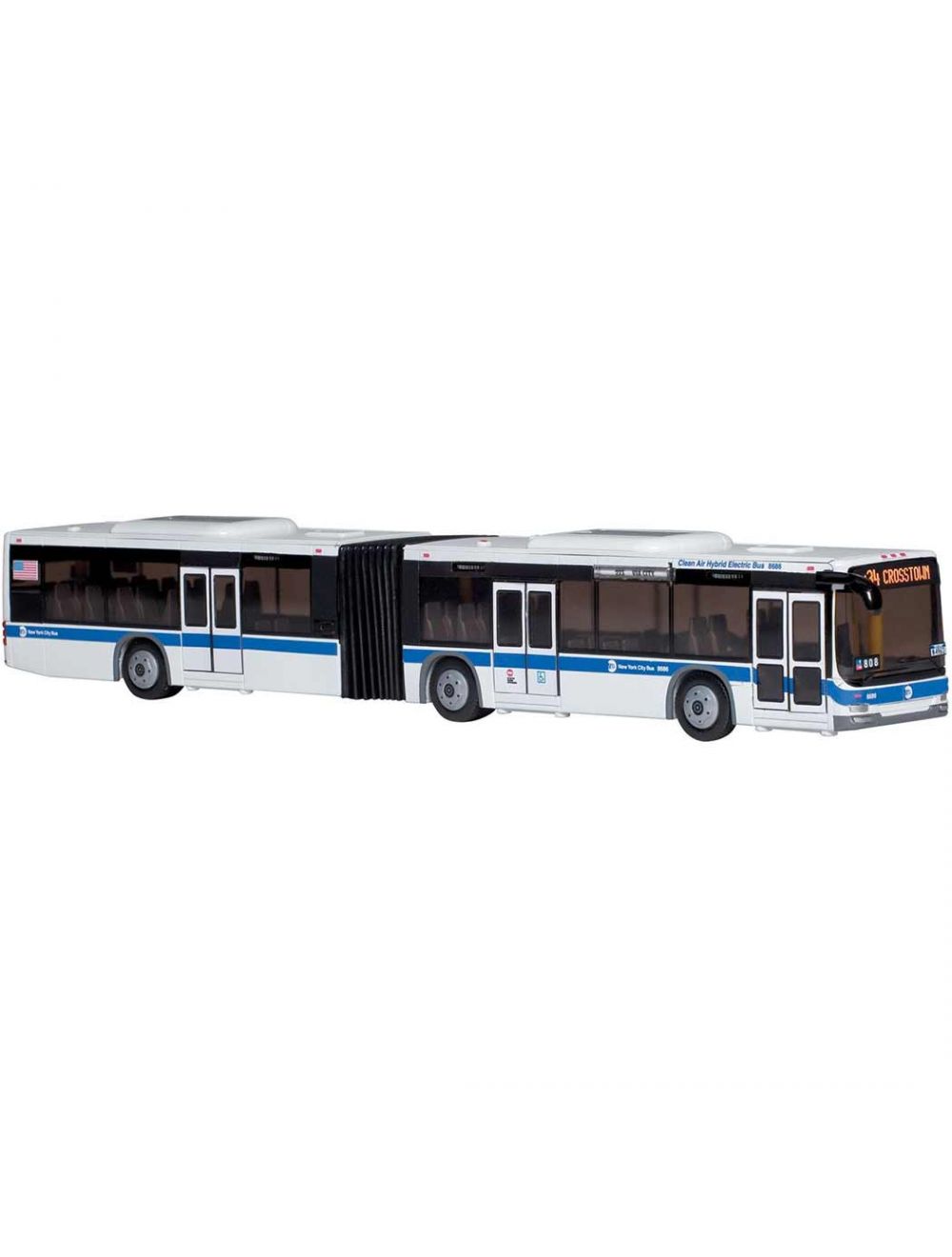 mta blue articulated bus