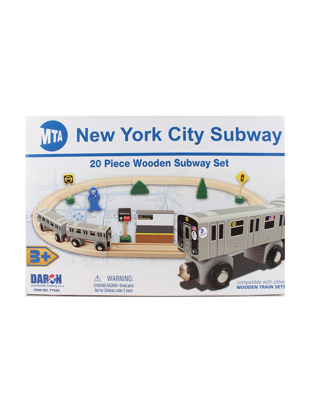 20 Piece Wooden New York Subway Train Set