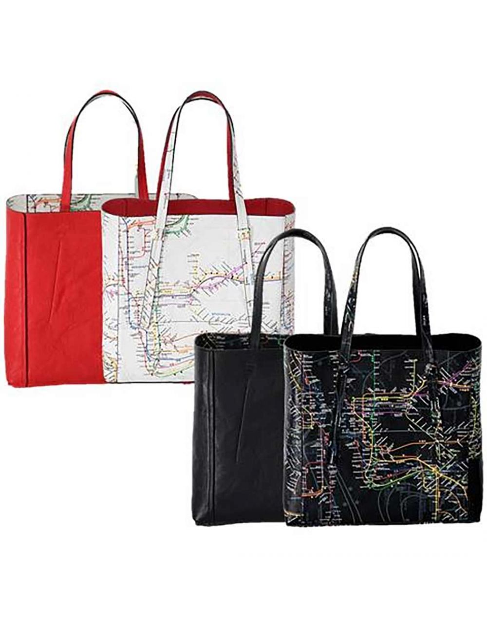 Chic Subway Map Reversible Tote