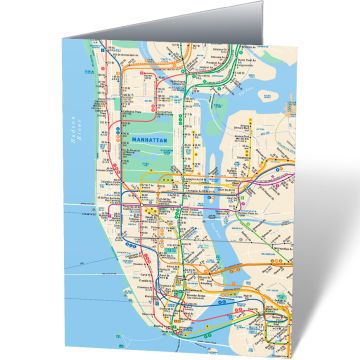 New York Subway Map Notecard