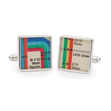 1972 Vignelli Map Sterling Silver Cufflinks