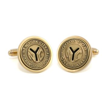 NYC Subway Token Gold-Plated Cufflinks