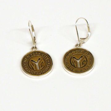 NYC Subway Token Sterling Silver Earrings