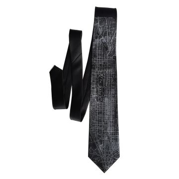Black New York City Map Tie