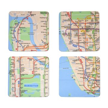 New York Subway Map Coaster Set