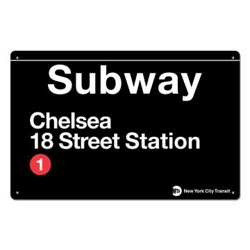 Chelsea 18th St Small Metal Sign