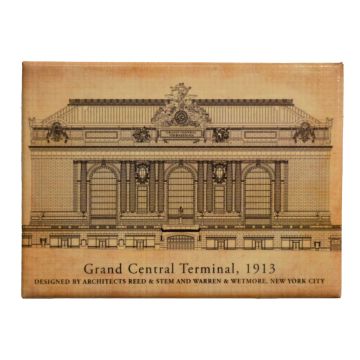 Grand Central Terminal Beige Blueprint Magnet