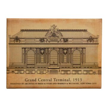 Grand Central Terminal Beige Blueprint Magnet