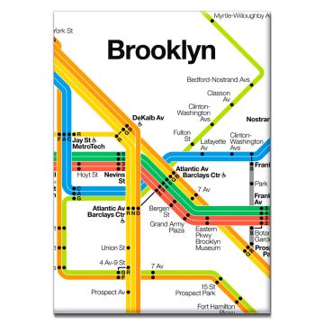 White Vignelli Brooklyn Magnet